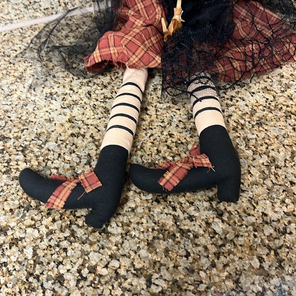 Happy Witch Doll with Red Hair and Black Outfit